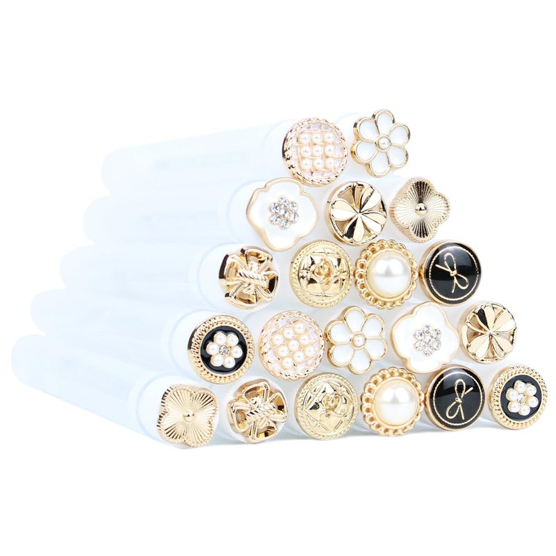 SenRocc 20pcs Mascara Wands Tube Reusable Lash Spoolies Golden Crystal Eyelash Brush Tubes Spoolies Lash Extension Brushes Applicators Makeup Tools (Golden Metal-2-MIX) - Image 1